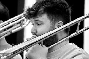 Matt on Lead trombone, performing with the Front Row Big Band in Norwich, Norfolk, UK. The Front Row Big Band are also able to perform in Suffolk, Cambridge, Essex, Lincolnshire, and other surrounding counties. 